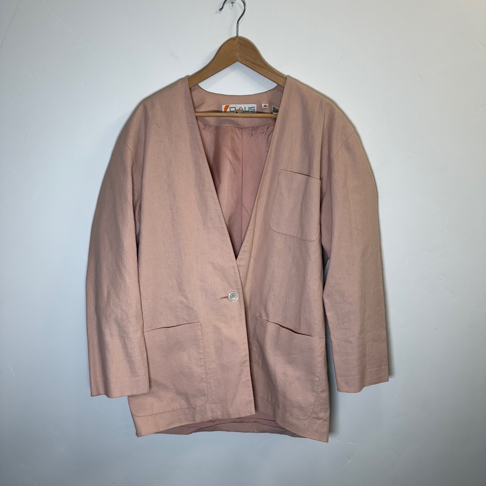 Vintage Chaus linen pink blazer 10